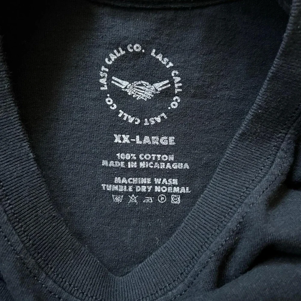 Last Call Company Friends In Low Places Short Sleeve Black T-Shirt Men's Size 2X